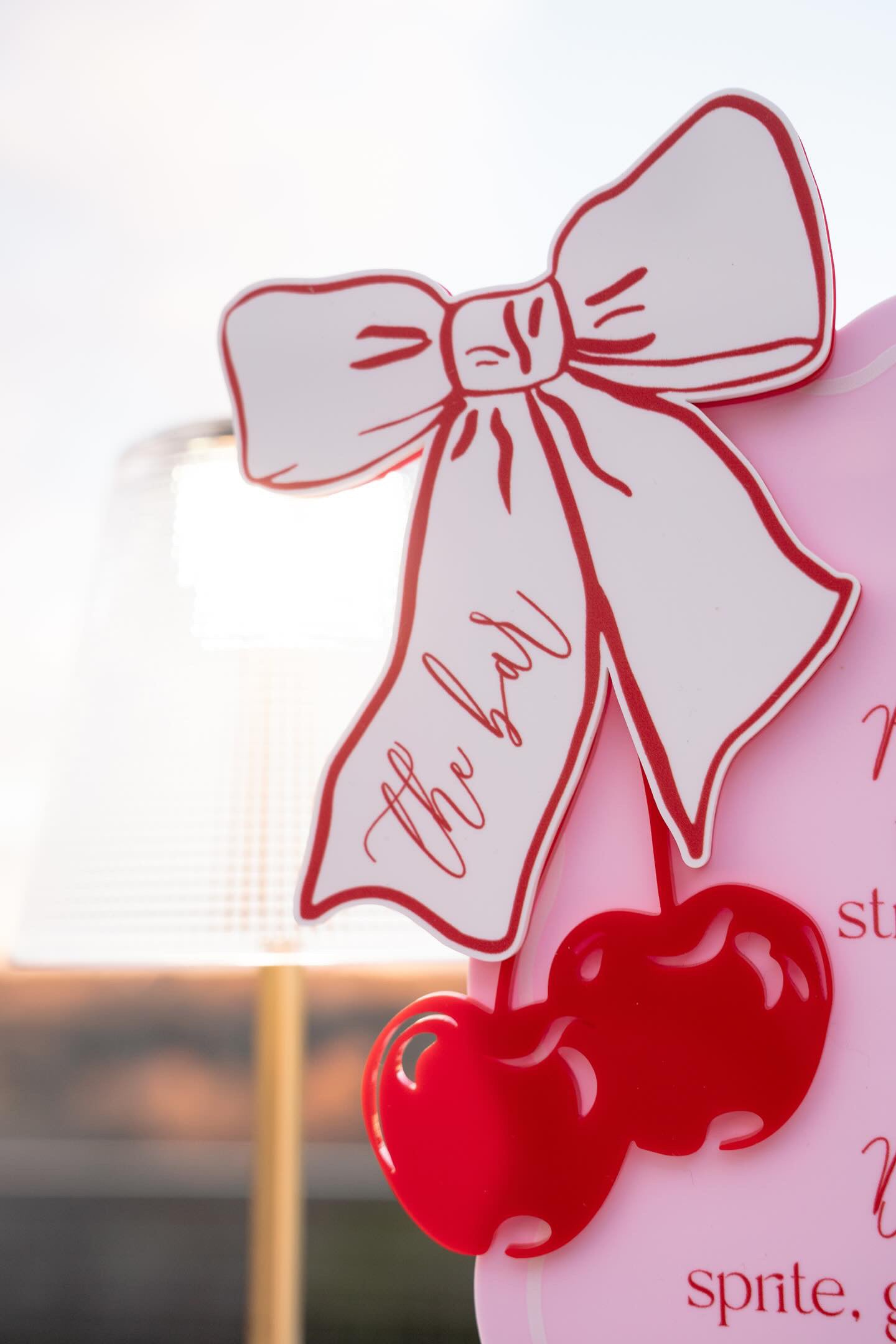 Bows and Cherries Bar Sign