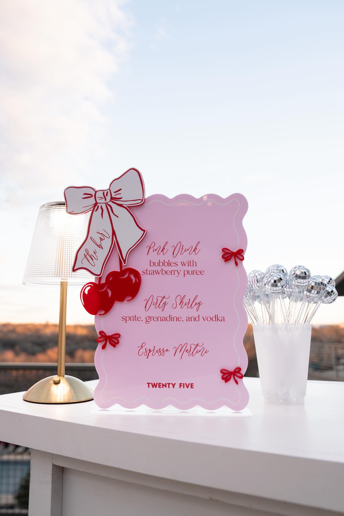 Bow and Cherries Drink Tags