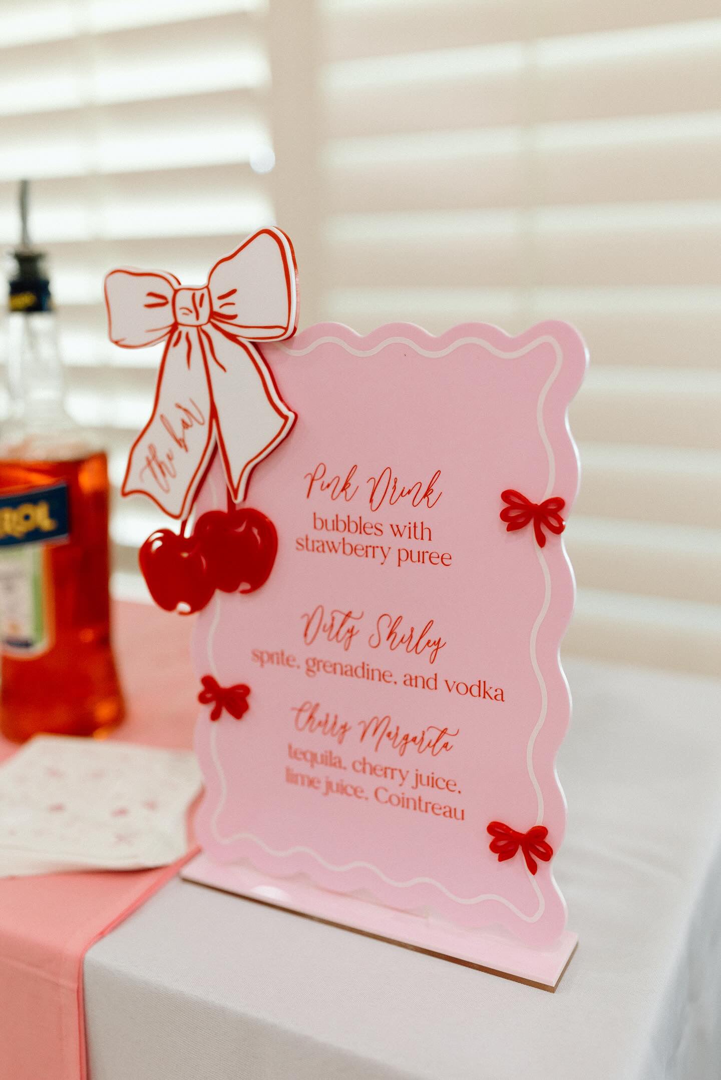 Bows and Cherries Bar Sign